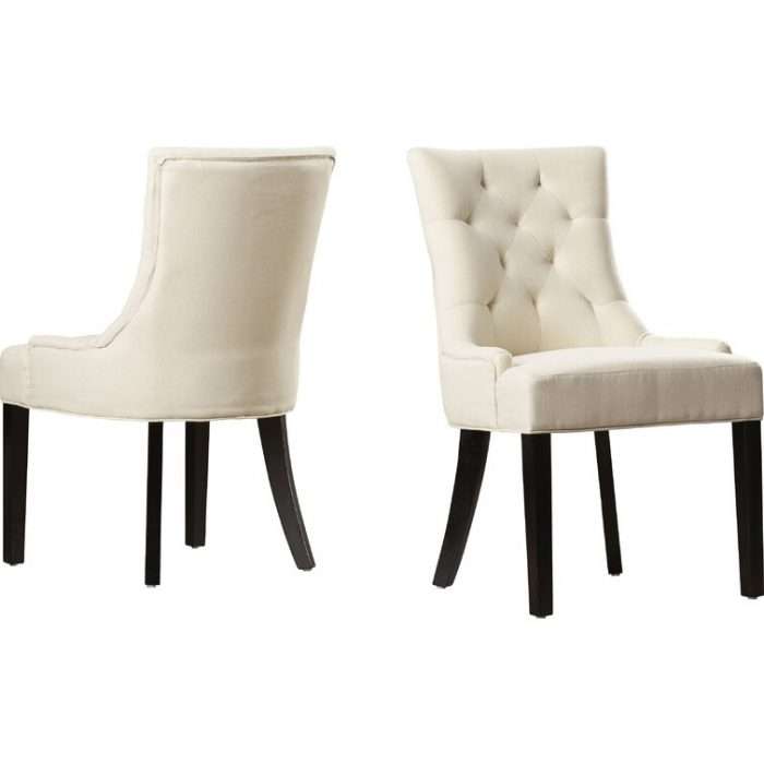 Albertina tufted dining chair, beige (set of 2)