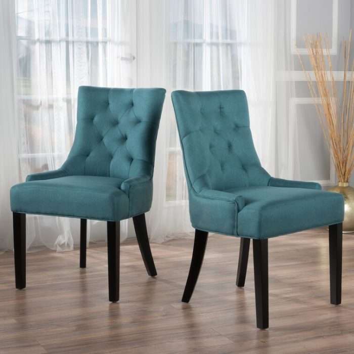 Albertina tufted dining chair, dark teal (set of 2)