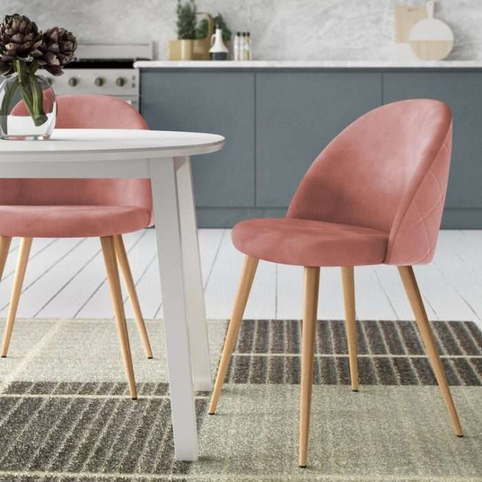 Dungorbery dining chair, blush (set of 2)