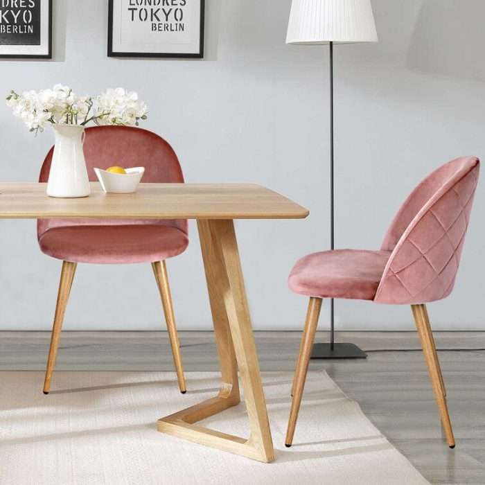 Dungorbery dining chair, blush (set of 2)