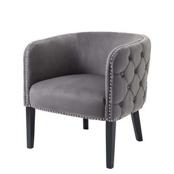 Margonia velvet tub chair - storm grey