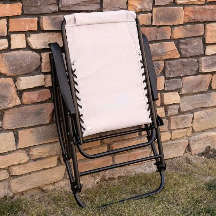 Outsunny folding outdoor rocking chair, beige