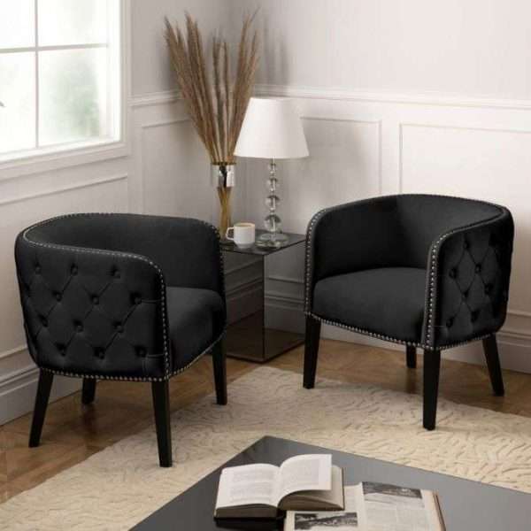Margonia velvet tub chair - black