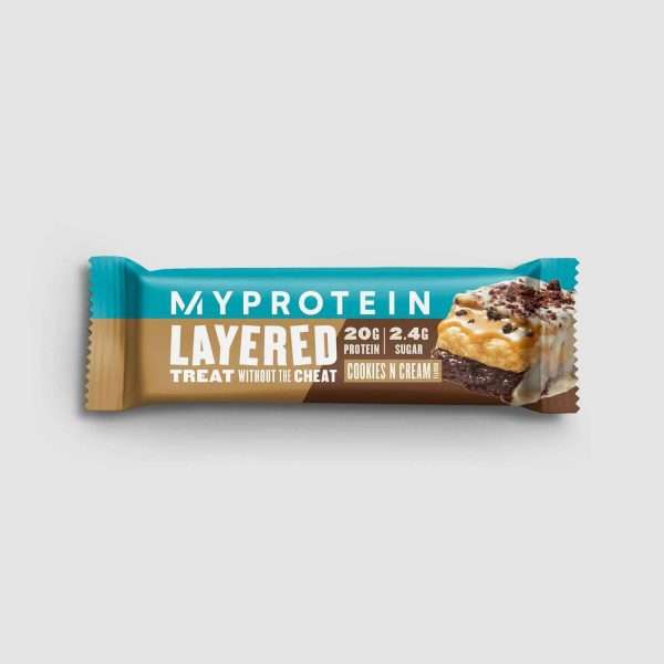 Cookies and cream layered protein snack bar x 12