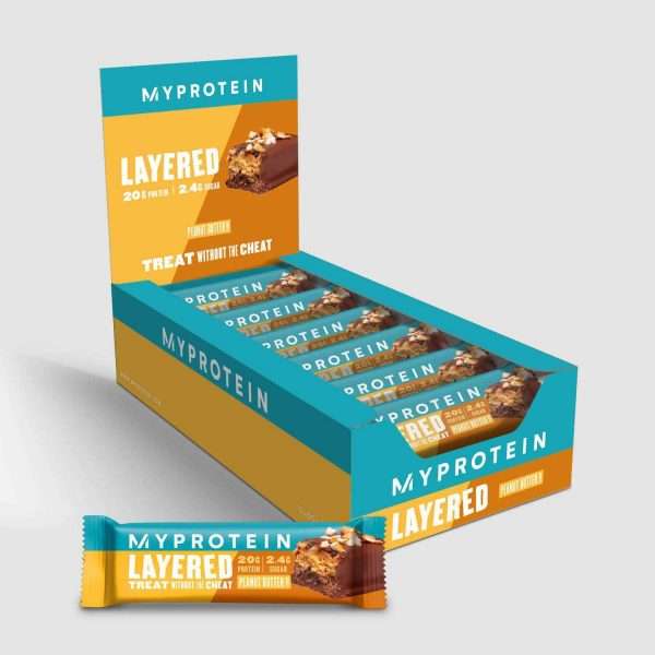 Peanut butter layered protein snack bar x 12