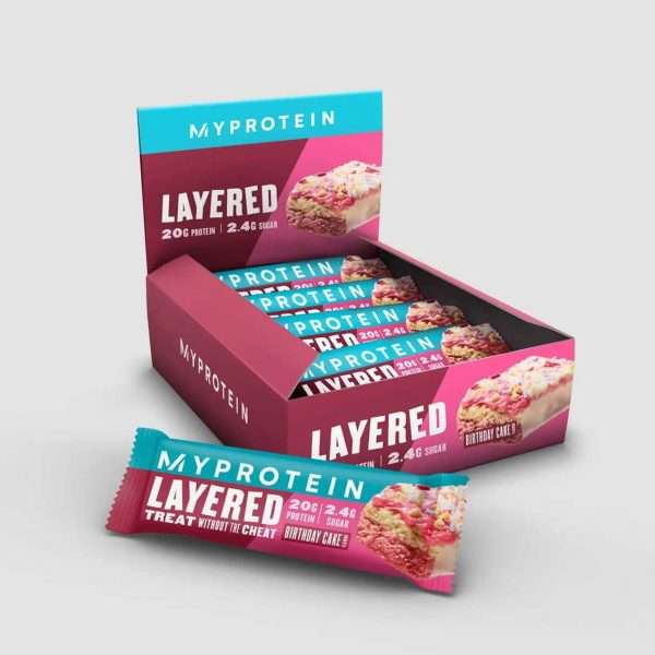 Birthday Cake Layered Protein Snack Bar
