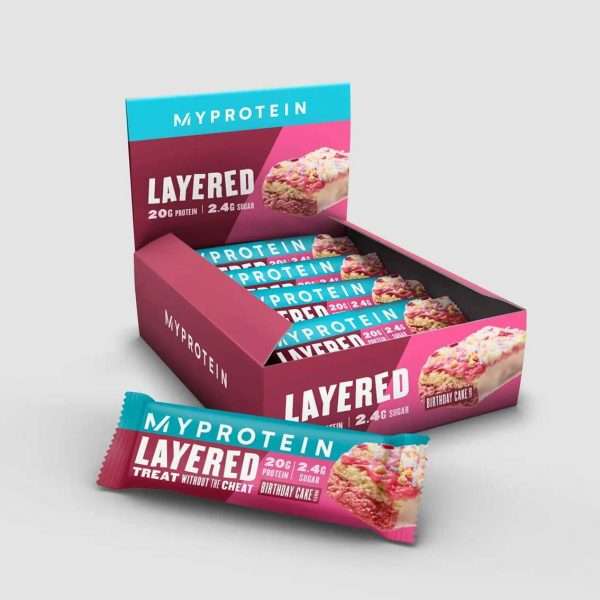 Birthday Cake Layered Protein Snack Bar