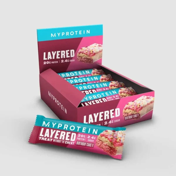 Birthday Cake Layered Protein Snack Bar