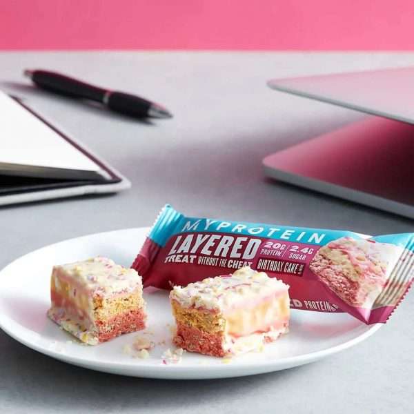 Birthday Cake Layered Protein Snack Bar