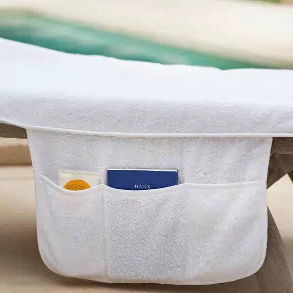 Garden Lounger Cotton Towel with Side Pockets
