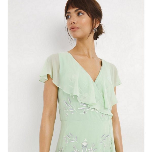 Joanna hope embroidered frill dress, apple green