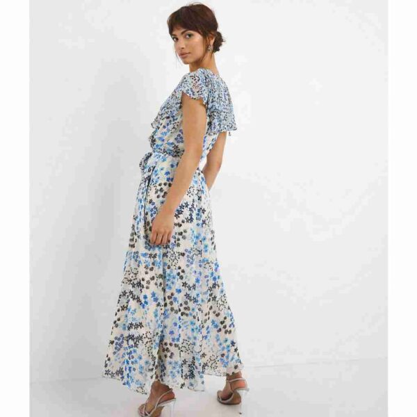 Joanna Hope Frill Wrap Dress, Blue Floral Print