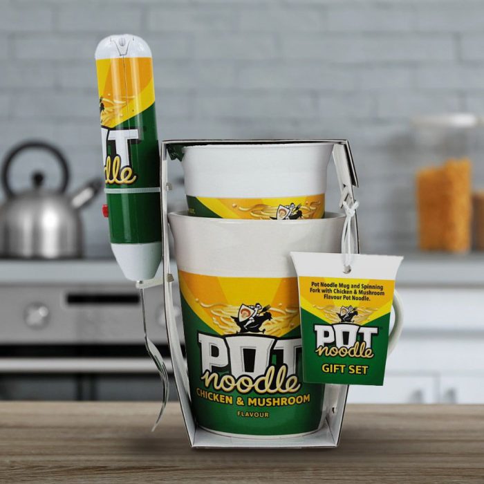 Pot Noodle Mug And Spinning Fork Gift Set Chicken & Mushroom