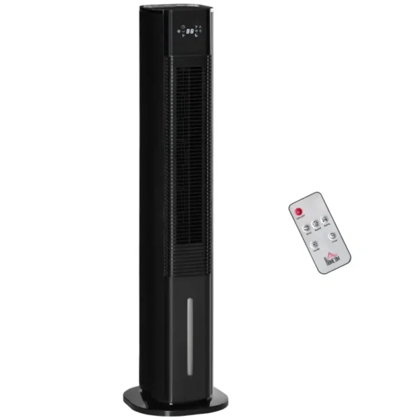 HOMCOM 42" Ice Cool Tower Fan, 3 Speed, 3 Wind, Remote, Black