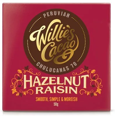Hazelnut & raisin dark chocolate bar