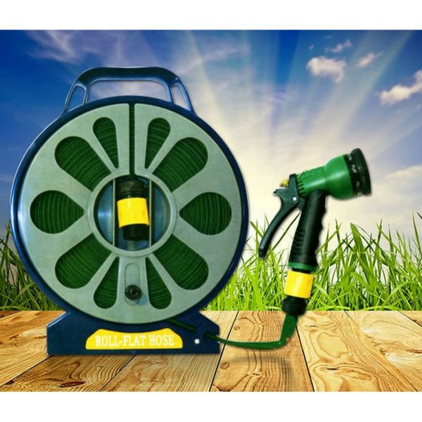 50ft garden flat hose & spray nozzle - just £9. 99 - save 75%