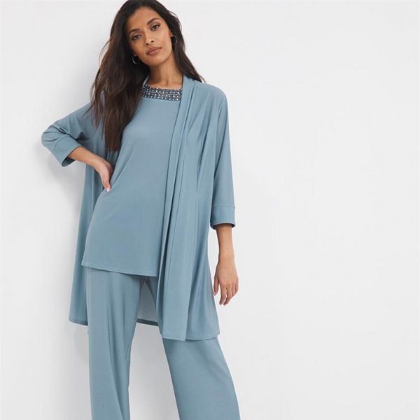 Joanna Hope 3 Piece Luxe Jersey Set in Smoke Blue, All Sizes