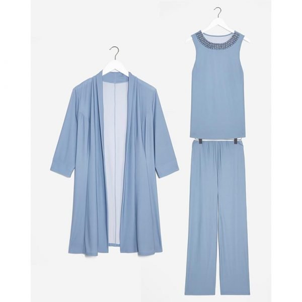 Joanna hope 3 piece luxe jersey set in smoke blue, all sizes