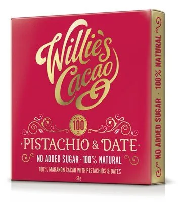 Pistachio & Date 100% Cocoa Chocolate Bar