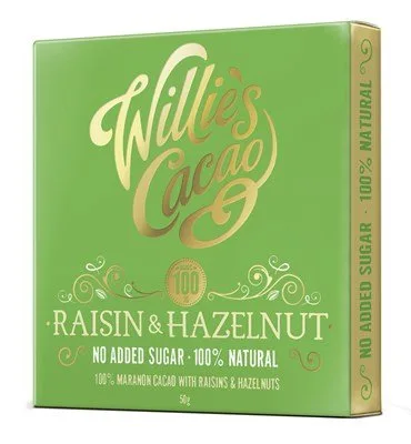 Raisin & Hazelnut 100% Dark Chocolate Bar
