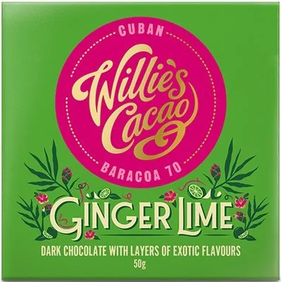 Ginger & lime dark chocolate bar