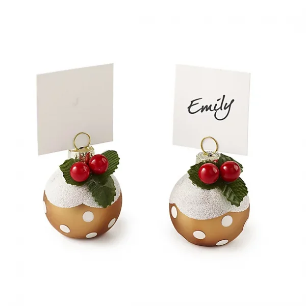 6 christmas pudding bauble place settings