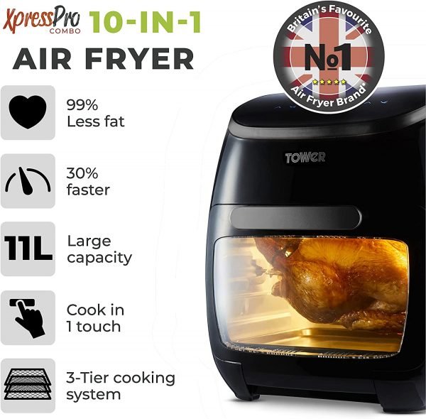 Tower xpress 10-in-1 pro combo t17076 air fryer, rapid cooker