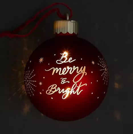 Light up merry & bright bauble - £6. 00