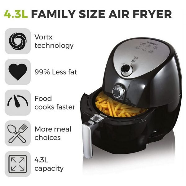 Tower t17021 4. 3litre 1500w healthy air fryer
