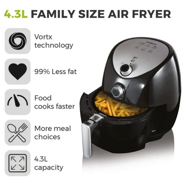 Tower T17021 4.3Litre 1500W Healthy Air Fryer