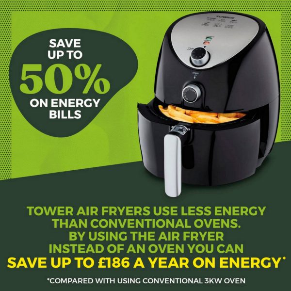 Tower T17021 4.3Litre 1500W Healthy Air Fryer Absolute Home