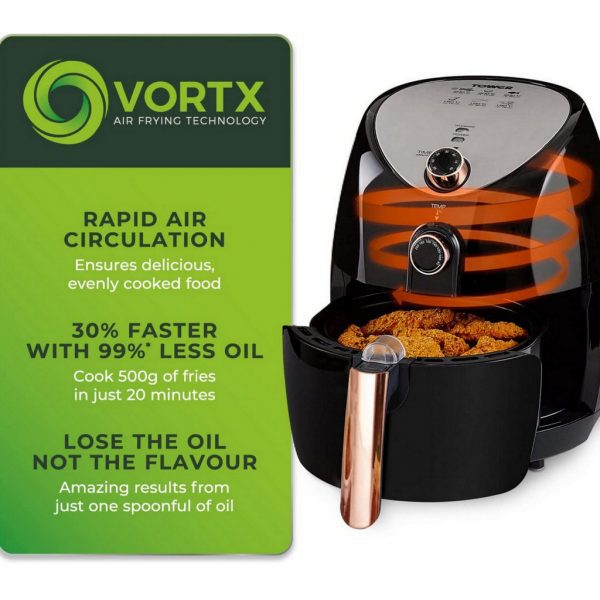 Tower t17021 4. 3litre 1500w healthy air fryer, rose gold