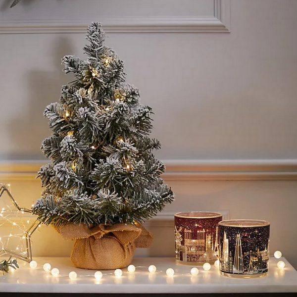 1.5ft Tall Snowy Pre-Lit LED Christmas Tree