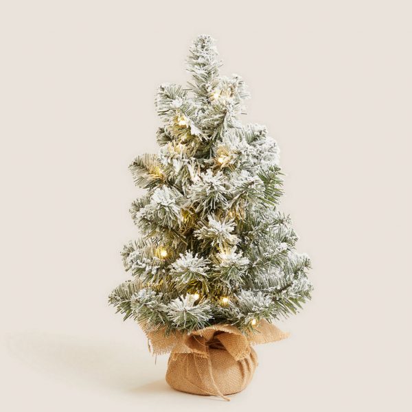 1.5ft Tall Snowy Pre-Lit LED Christmas Tree