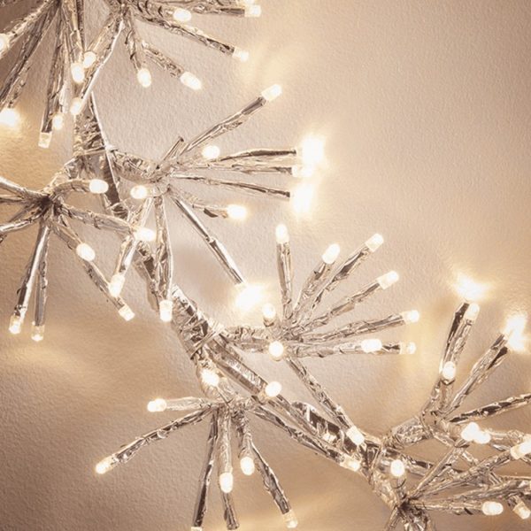 Indoor outdoor light up silver wreath