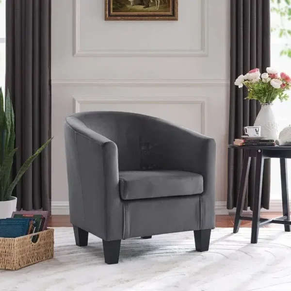 Accent Fabric Tub Chair, Dark Grey