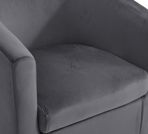 Accent fabric tub chair, dark grey