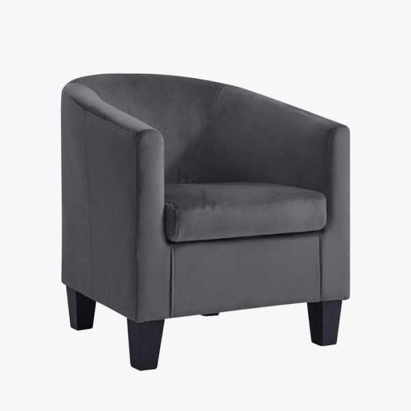 Accent fabric tub chair, dark grey