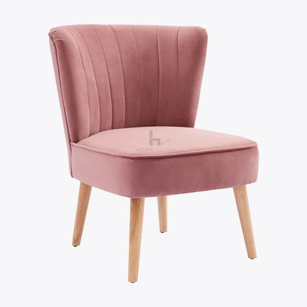 Occasional fluted back accent chair, blush pink