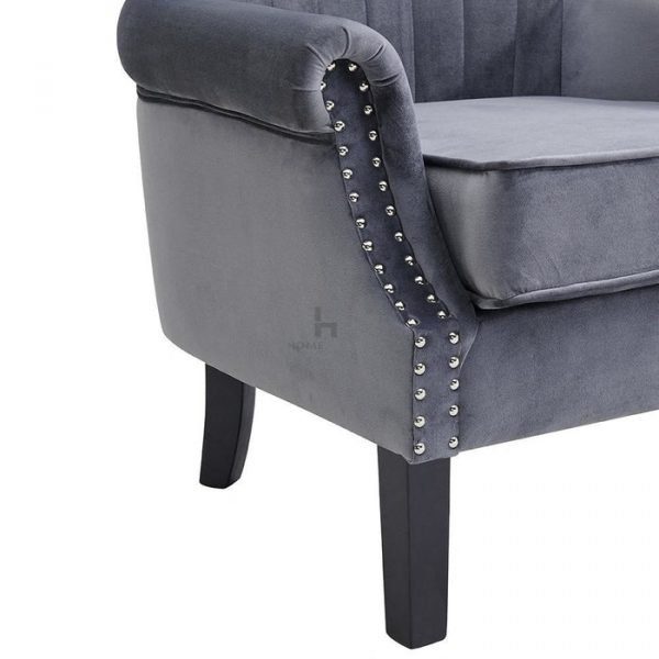Occasional accent wingback armchair, dark grey