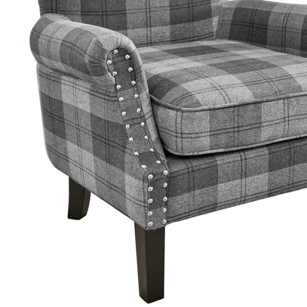 Occasional accent wingback armchair, tartan