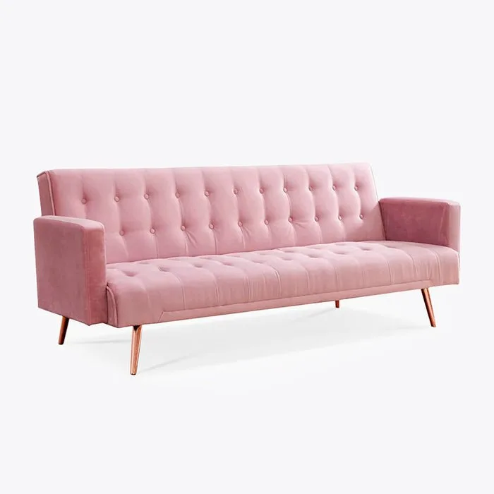 Rose gold cheap velvet sofa