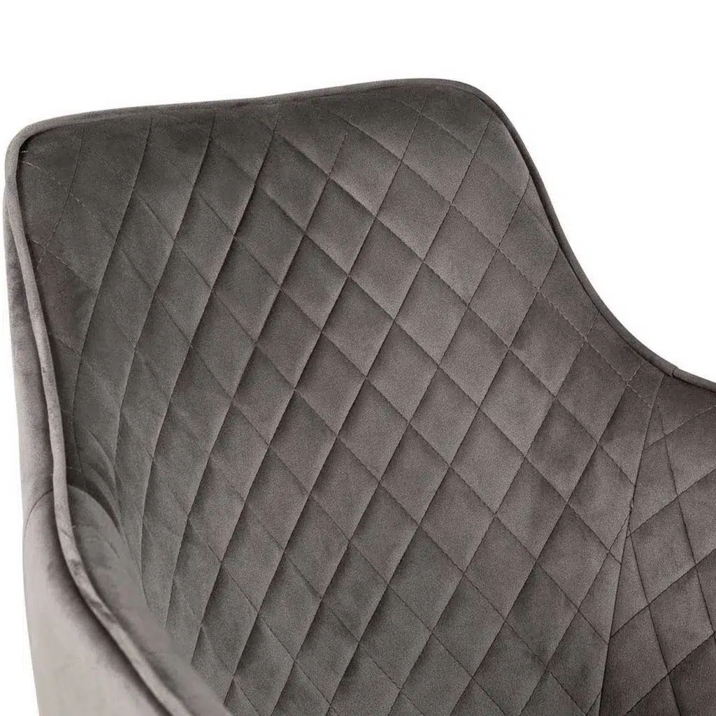 Pair of grey velvet hampton dining chairs Pair of grey velvet hampton dining chairs