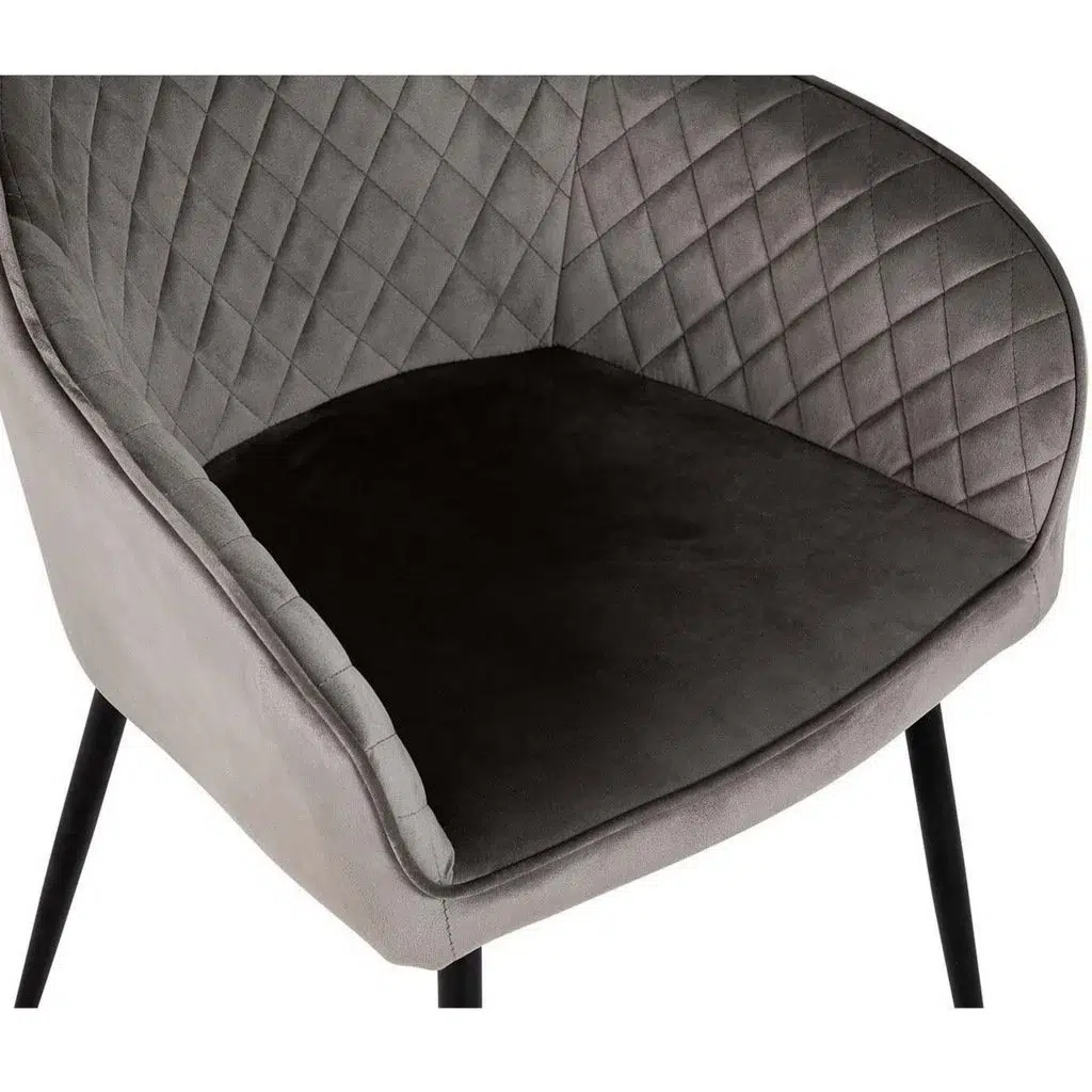 Pair of grey velvet hampton dining chairs Pair of grey velvet hampton dining chairs