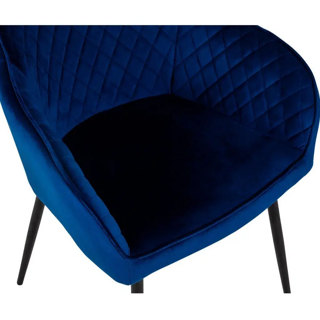 Pair of blue velvet hampton dining chairs Pair of blue velvet hampton dining chairs