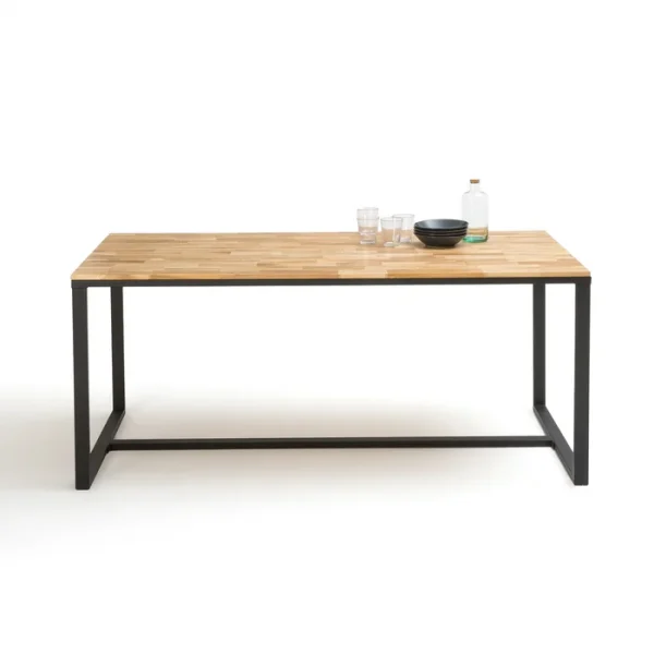 Oak & steel, hiba dining table seats up to 8