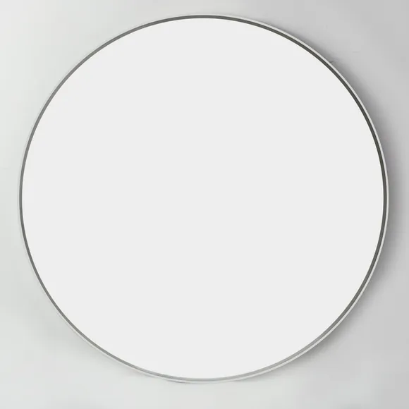 Apartment Round Wall Mirror, 75cm, White