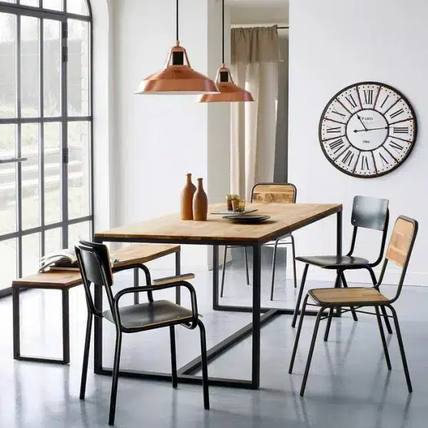 Oak & steel, hiba dining table seats up to 8