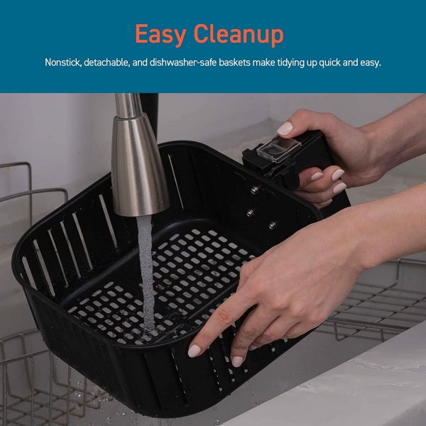 Cosori air fryer xxl 5. 5l, 100 recipe book, non-stick, dishwasher safe