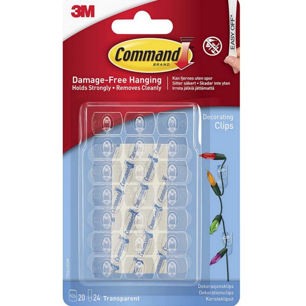 Command 17026clr clear decorating clips - easy off
